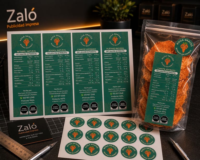 Etiquetas premium para productos alimenticios